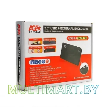 Бокс для жесткого диска AgeStar 3UB2A14 (синий/черный) картинка 5